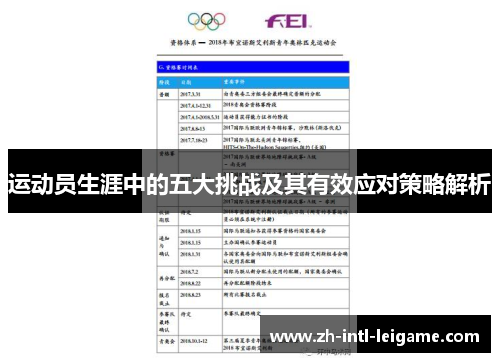 运动员生涯中的五大挑战及其有效应对策略解析